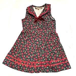 Beach Bash! By Art & Tatyana Cherry Print Sailor Dress Girls Age 4-5